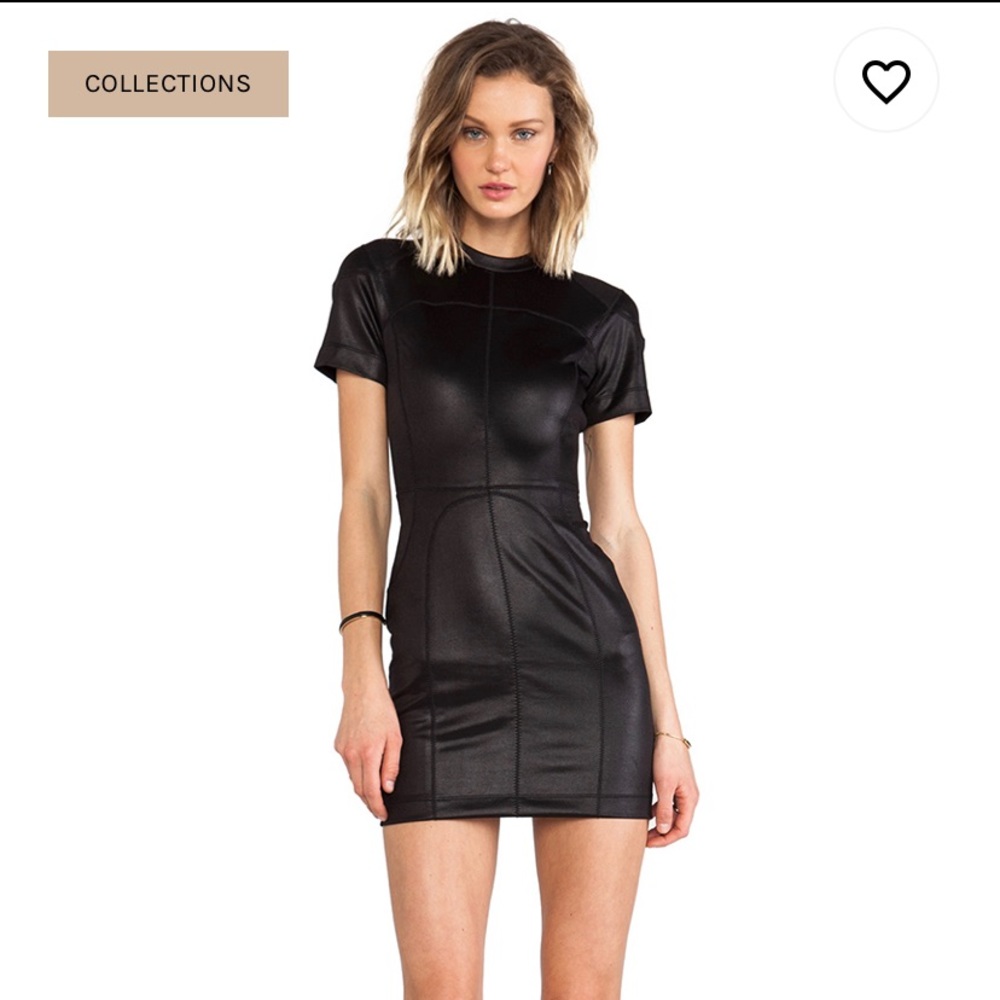 T by Alexander wang shiny mock neck scuba dress